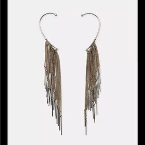 Zara chain cascade Silver and Gold Chain earcuff Earrings